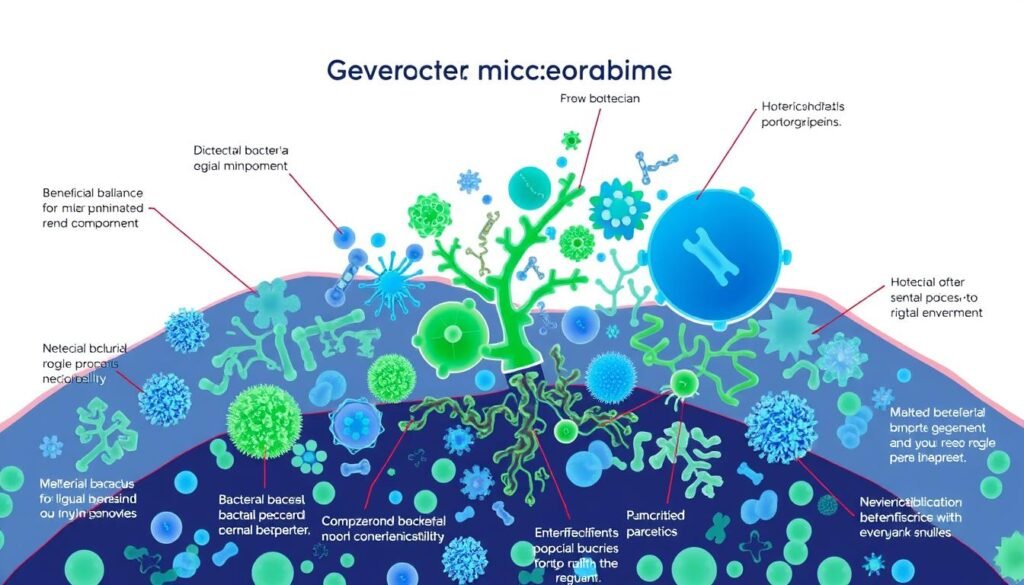 Diagram of balanced oral microbiome after ProDentim probiotic use