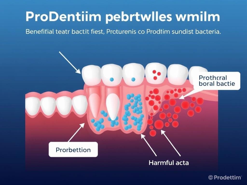 Diagram showing how ProDentim probiotics work in the oral microbiome
