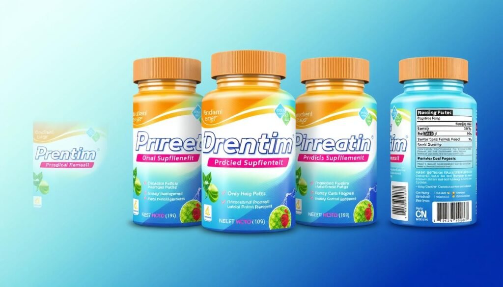 Generate an image of ProDentim oral probiotic supplement packaging