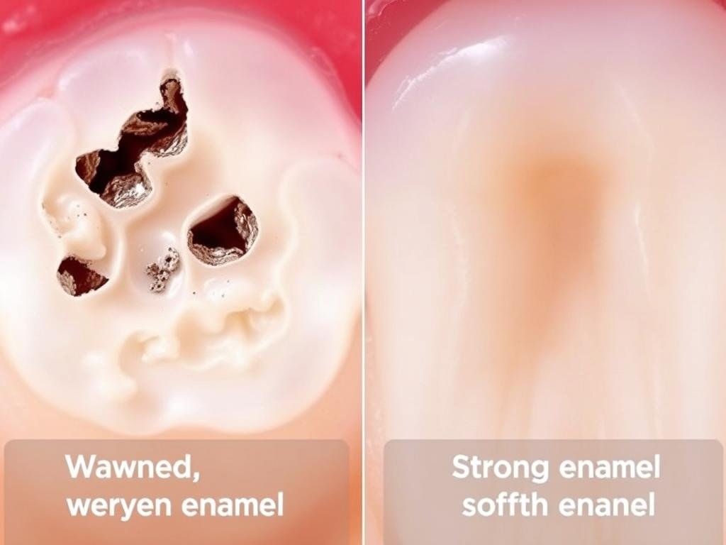 Microscopic view of strengthened tooth enamel from ProDentim probiotic review