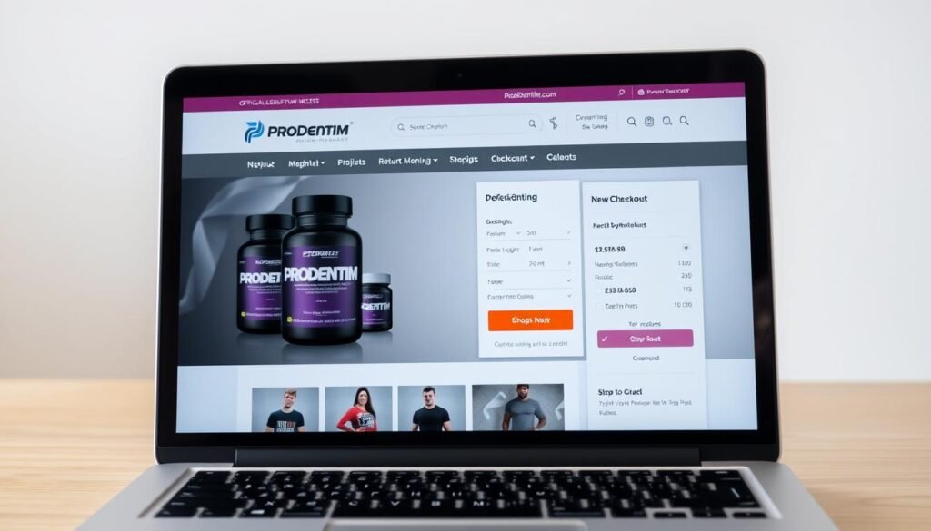 Official ProDentim website homepage on laptop screen