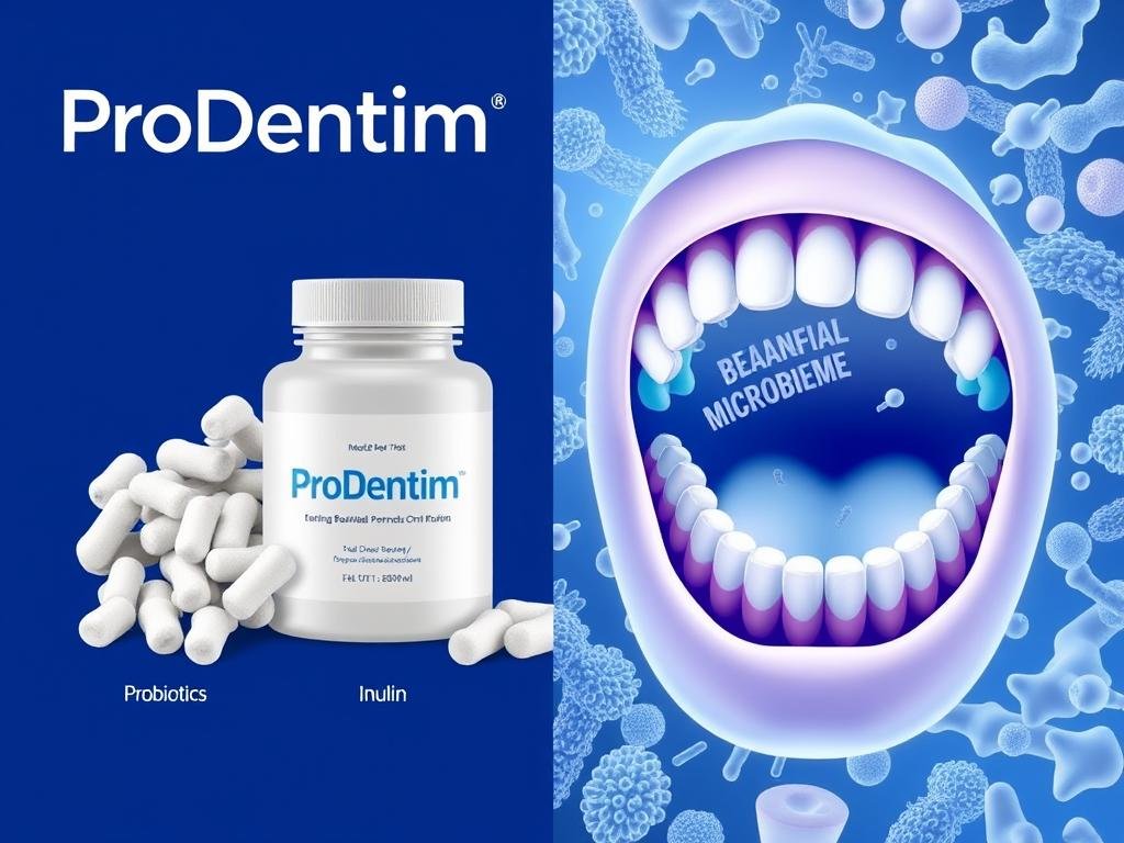 ProDentim probiotic ingredients and oral microbiome balance illustration
