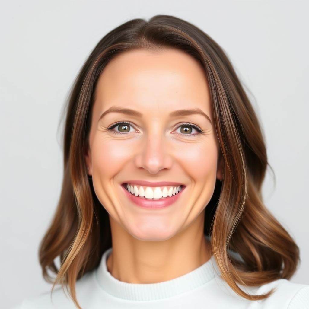 Smiling woman with healthy teeth - Sarah P.