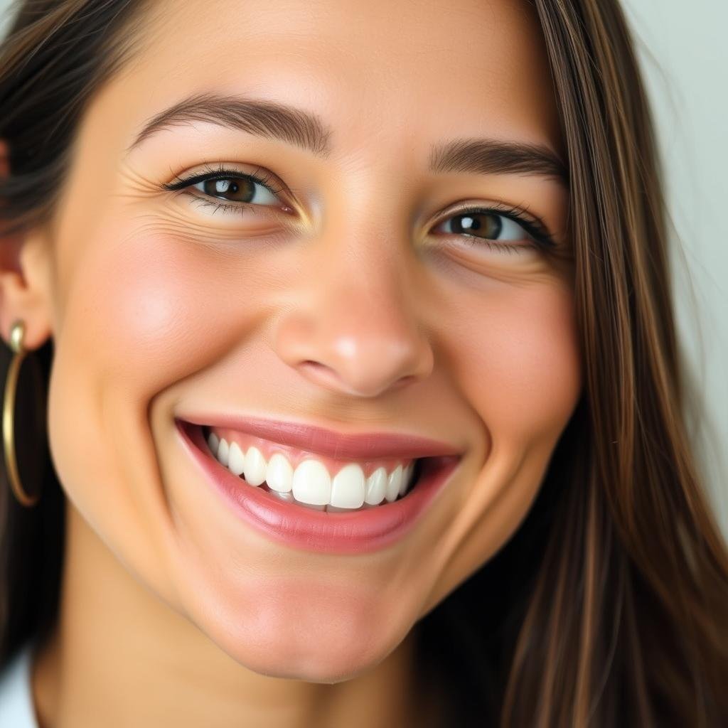 Woman smiling showing healthy teeth after using ProDentim